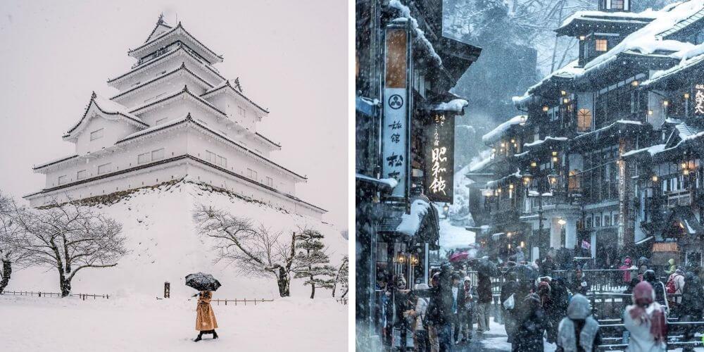 ginzan onsen in winter