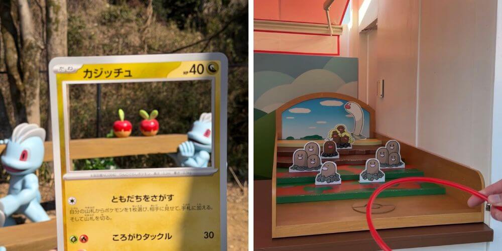 Free activities in Sedge Town including the Applin photo frame spot and the Diglett Ring Toss game.